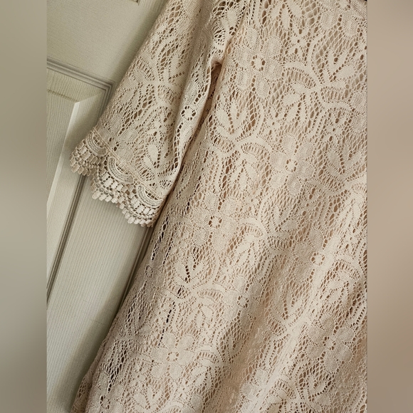 Divided H&M 6 Cream Ivory Lacey Dress Eith Slip Excellent - Picture 6 of 6